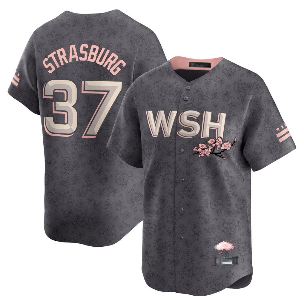W.Nationals #37 Stephen Strasburg Player Gray City Connect Qdoa Stitched Jerseys