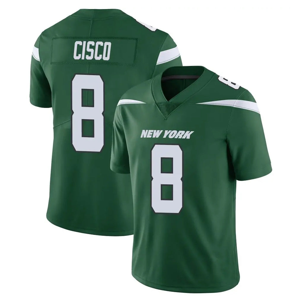 NY.Jets #8 Andre Cisco Player Green Limited Vapor Home Game Qdoa Stitched Jerseys