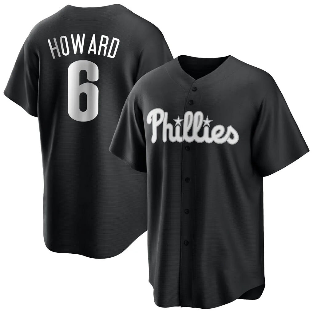 P.Phillies #6 Ryan Howard Player Black Alt Fashion Home Game Qdoa Stitched Jerseys