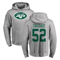 NY.Jets #52 Kingsley Enagbare Player Gray LOGO Pullover Hoodies Limited Game Qdoa Stitched Jerseys