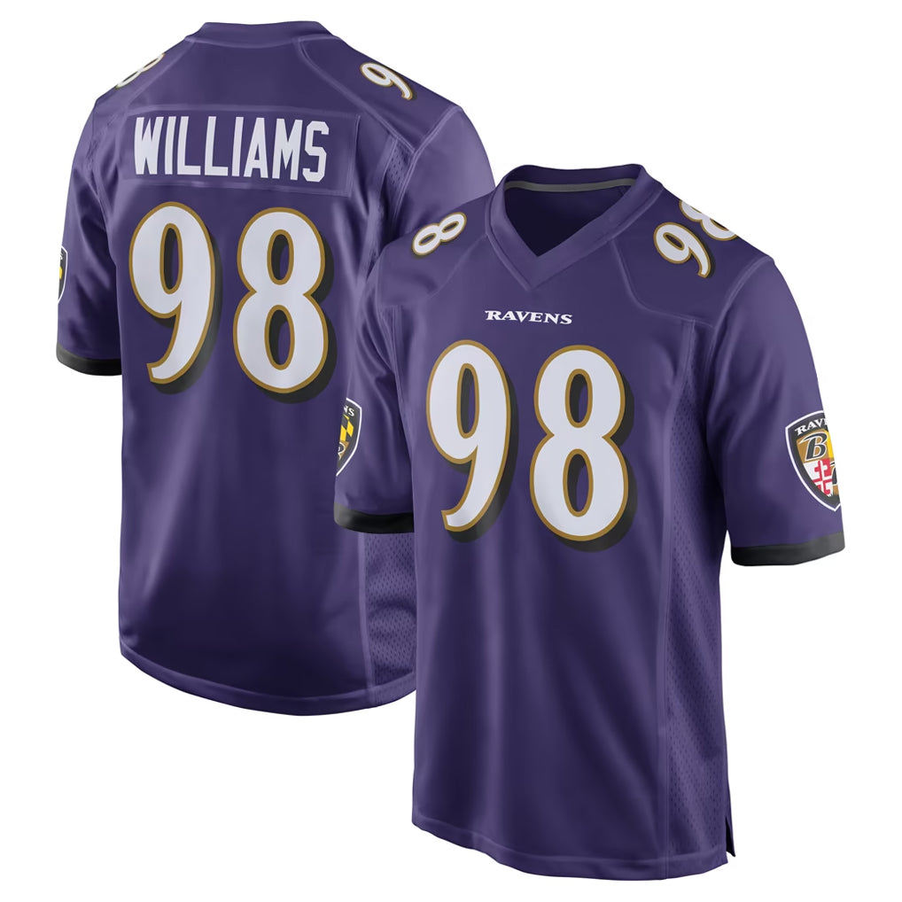 B.Ravens #98 Travis Jones Player Purple Home Game Qdoa Stitched Jerseys