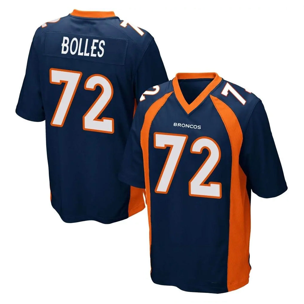 D.Broncos #72 Garett Bolles Player Navy Game Qdoa Stitched Jerseys