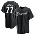 A.Braves #77 Joe Jimenez Player Black Home Game Qdoa Stitched Jerseys