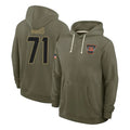 C.Bengals #71 Amarius Mims Player Olive Salute to Service Pullover Hoodies Limited Qdoa Stitched Jerseys