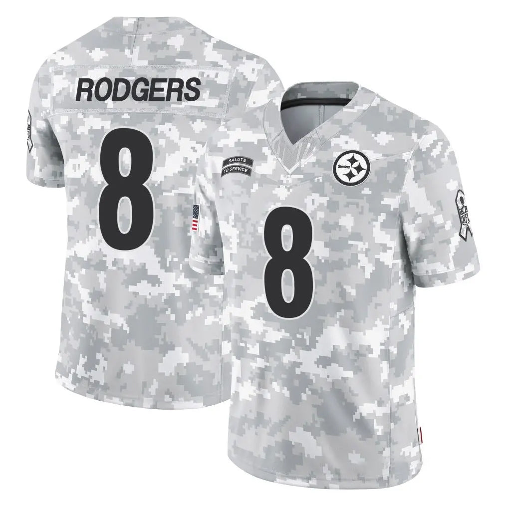 P.Steelers #8 Aaron Rodgers Player Arctic Camo Limited Salute To Service Home Game Qdoa Stitched Jerseys