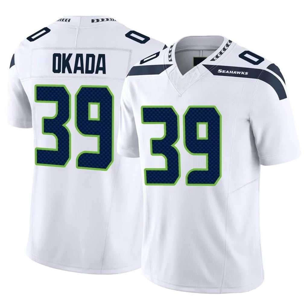 S.Seahawks #39 Ty Okada Player White Limited Vapor F.U.S.E. Home Game Qdoa Stitched Jerseys