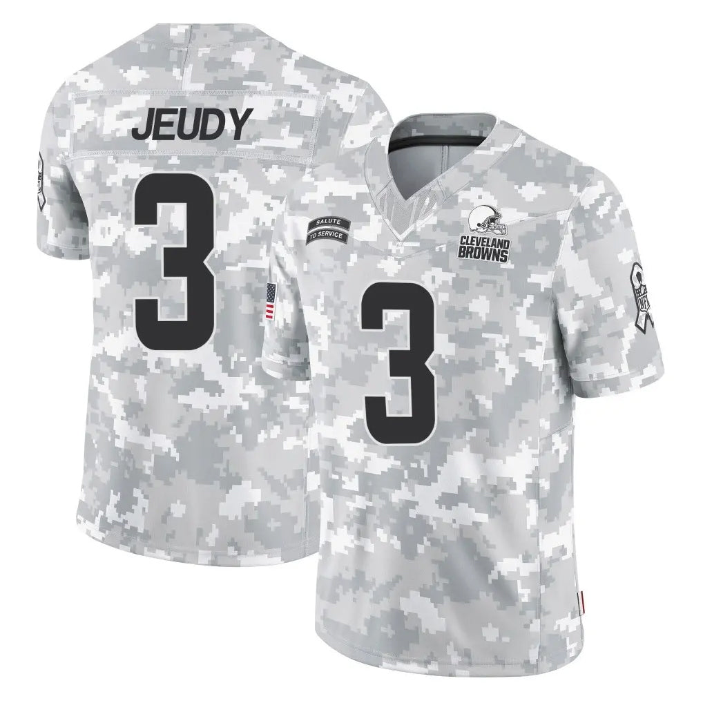 C.Browns #3 Jerry Jeudy Player Arctic Camo Salute to Service Limited Home Game Qdoa Stitched Jerseys