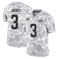 C.Browns #3 Jerry Jeudy Player Arctic Camo Salute to Service Limited Home Game Qdoa Stitched Jerseys