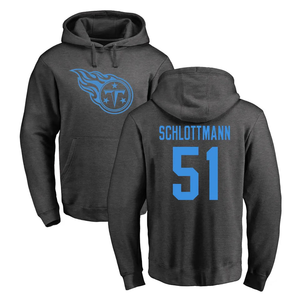 T.Titans #51 Austin Schlottmann Player Ash One Color Pullover Hoodies Home Game Qdoa Stitched Jerseys