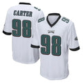 P.Eagles #98 Jalen Carter Player White Home Game Qdoa Stitched Jerseys