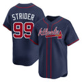 A.Braves #99 Spencer Strider Player Navy Limited Home Game Qdoa Stitched Jerseys