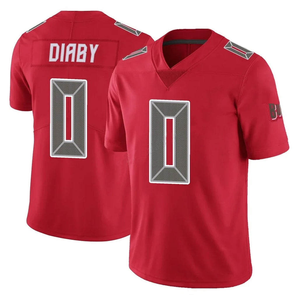 TB.Buccaneers #0 Yaya Diaby Player Red Limited Color Rush Home Game Qdoa Stitched Jerseys