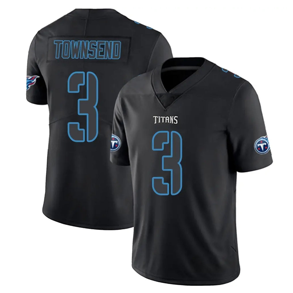 T.Titans #3 Tommy Townsend Player Black Impact Limited Home Game Qdoa Stitched Jerseys