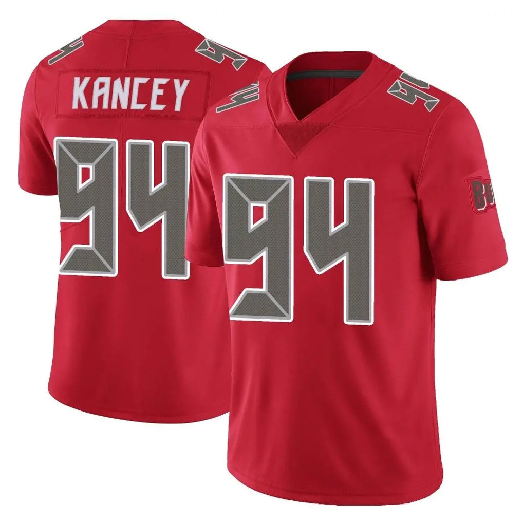 TB.Buccaneers #94 Calijah Kancey Player Red Limited Color Rush Home Game Qdoa Stitched Jerseys
