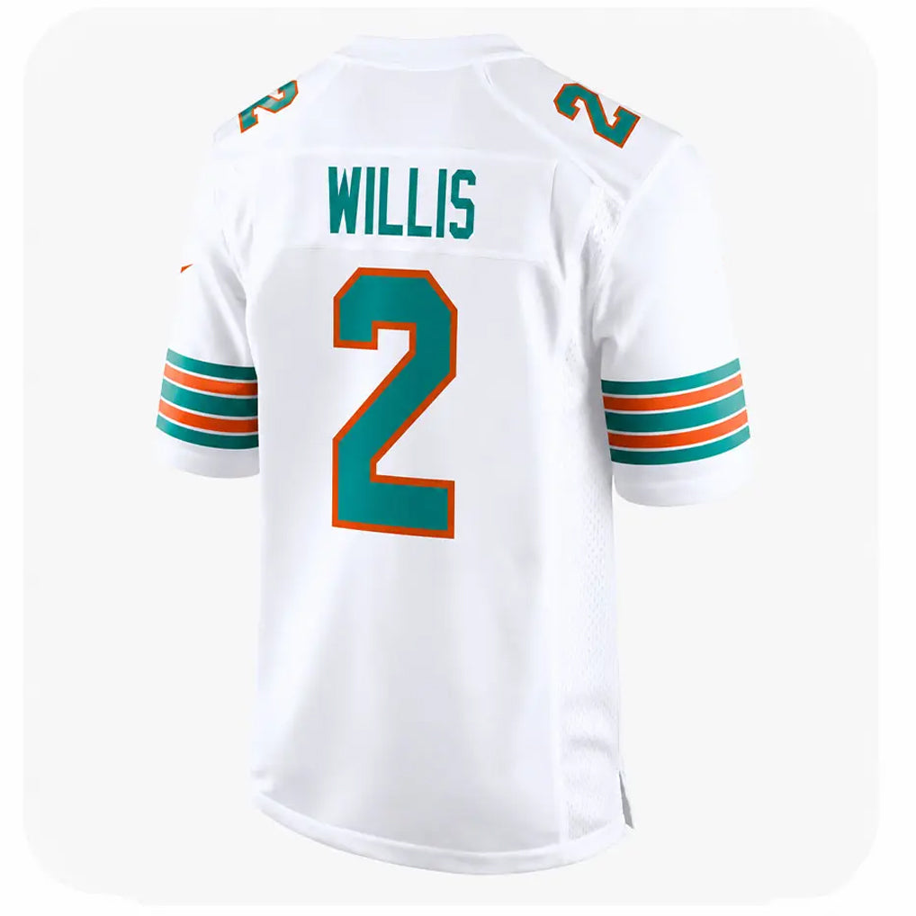 M.Dolphins #2 Malik Willis Player White Limited Home Game Qdoa Stitched Jerseys