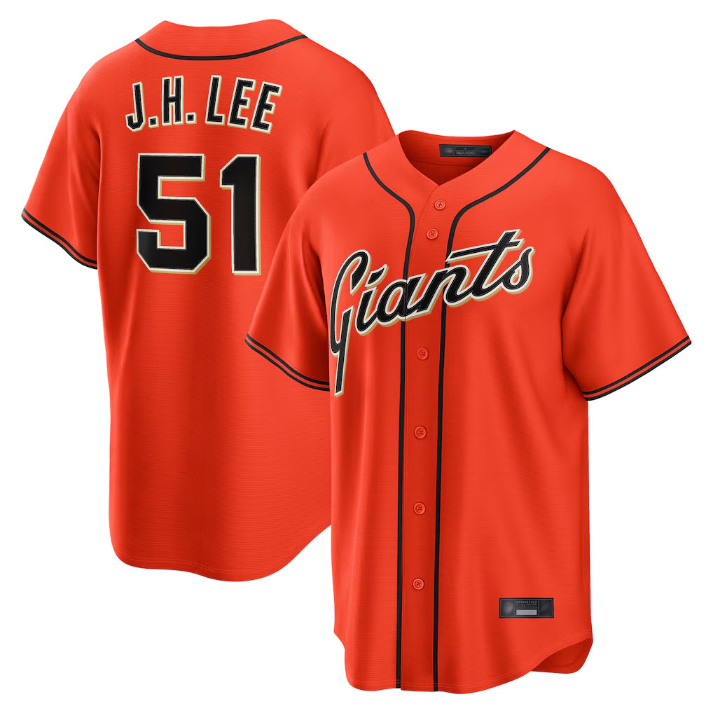 SF.Giants #51 Jung Hoo Lee Player Orange Home Game Qdoa Stitched Jerseys