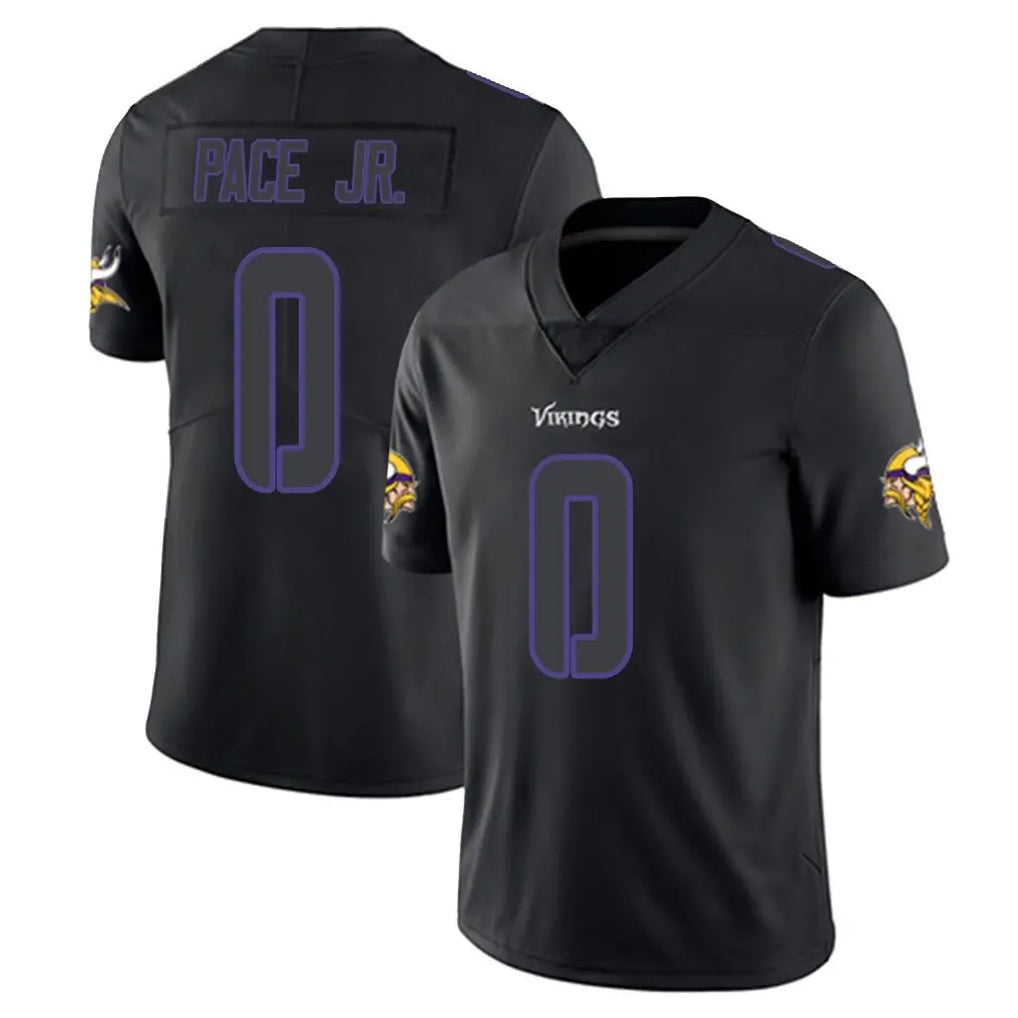 M.Vikings #0 Ivan Pace Jr. Player Black Impact LImited Home Game Qdoa Stitched Jerseys