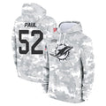 M.Dolphins #52 Patrick Paul Player Arctic Camo Salute to Service Hoodies Limited Game Qdoa Stitched Jerseys