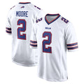 B.Bills #2 DJ Moore Player White Home Game Qdoa Stitched Jerseys