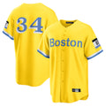 B.Red Sox #34 David Ortiz Player Yellow Home Game Qdoa Stitched Jerseys