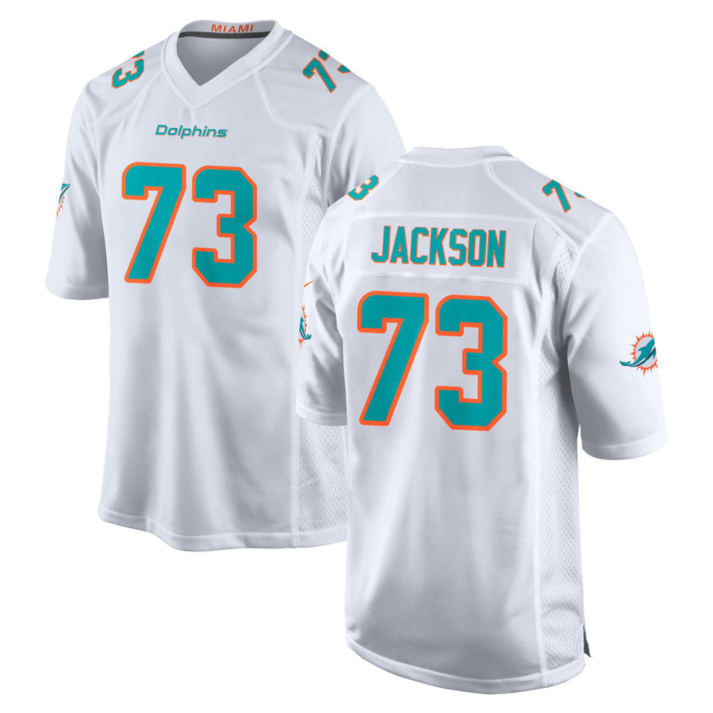 M.Dolphins #73 Austin Jackson Player White Limited Home Game Qdoa Stitched Jerseys