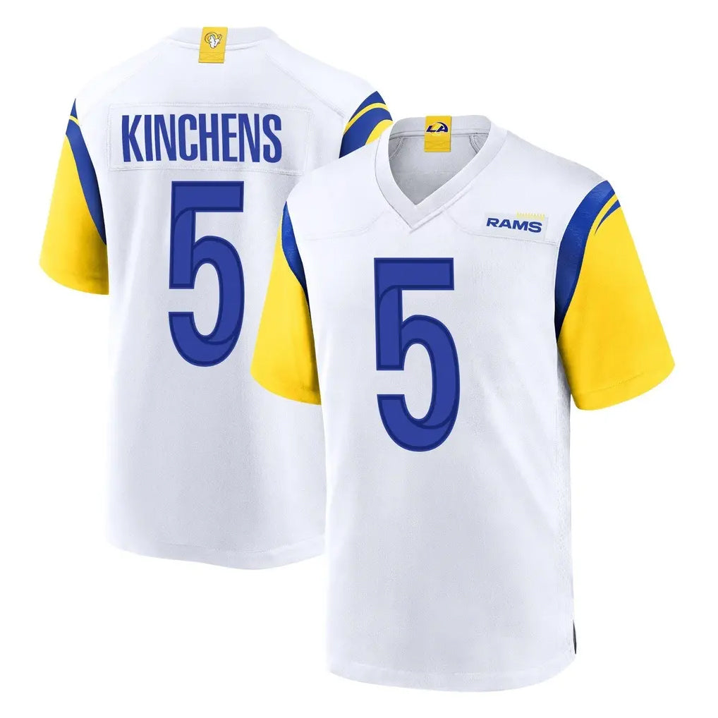 LA.Rams #5 Kamren Kinchens Player White Home Game Qdoa Stitched Jerseys
