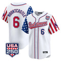 B.Orioles #6 Ryan Mountcastle Player White USA 250 Independence Day Vapor Premier Limited Home Game Qdoa Stitched Jerseys