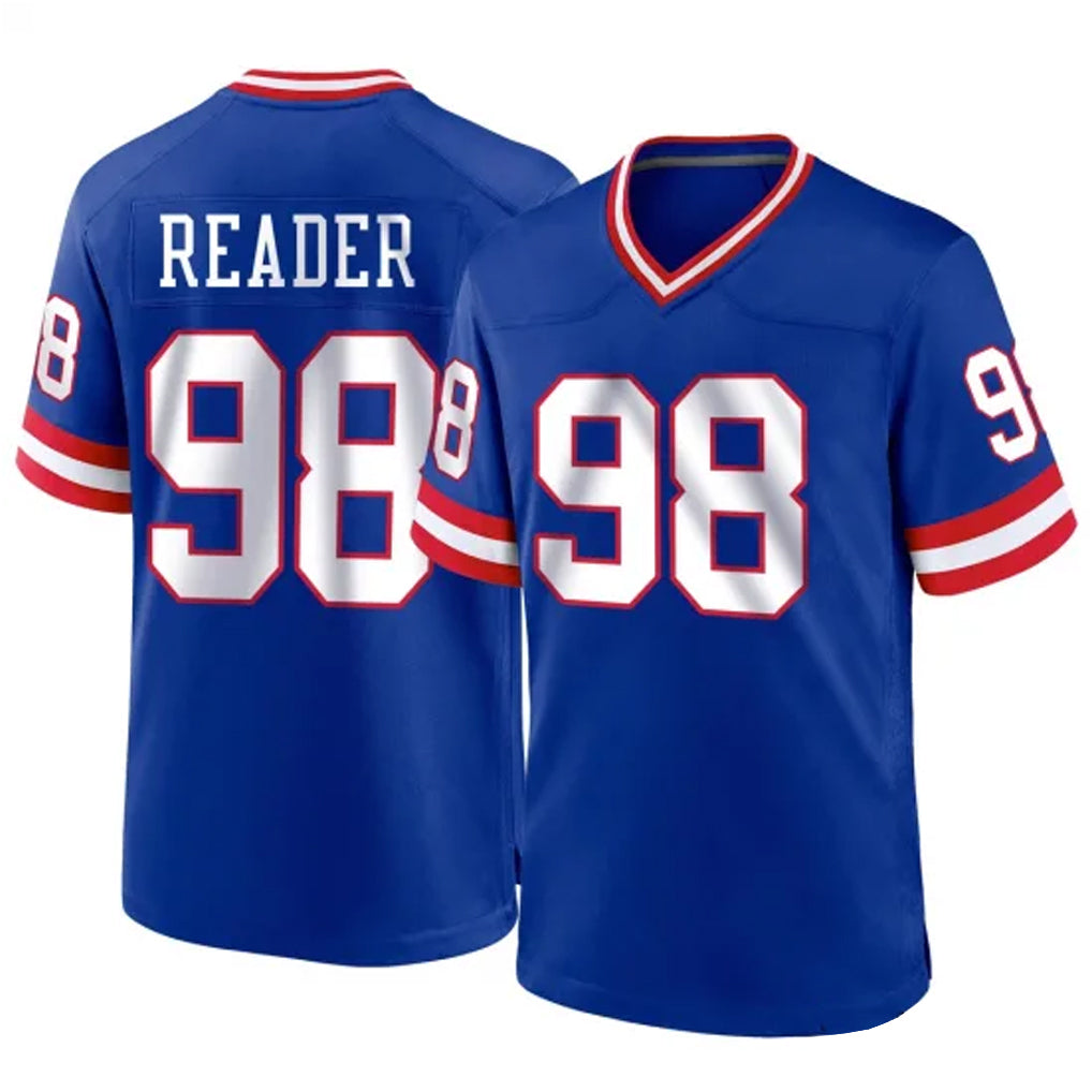 NY.Giants #98 DJ Reader Player Royal Classic Home Game Qdoa Stitched Jerseys