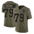 B.Bills #79 Spencer Brown Player Olive Salute To Service Limited Game Qdoa Stitched Jerseys