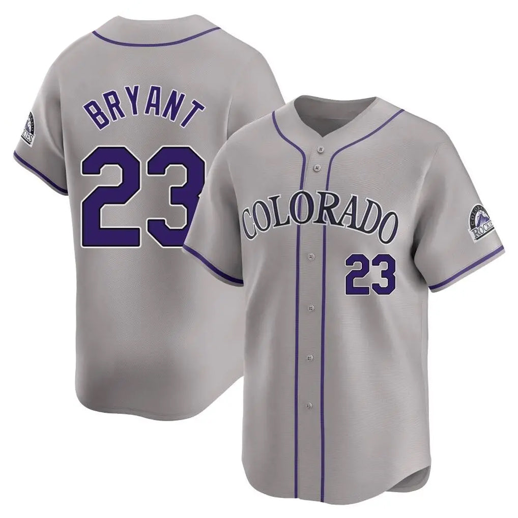 C.Rockies #23 Kris Bryant Player Gray Limited Home Qdoa Stitched Jerseys