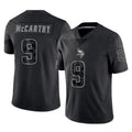 M.Vikings #9 J.J. McCarthy Player Black Reflective LImited Home Game Qdoa Stitched Jerseys
