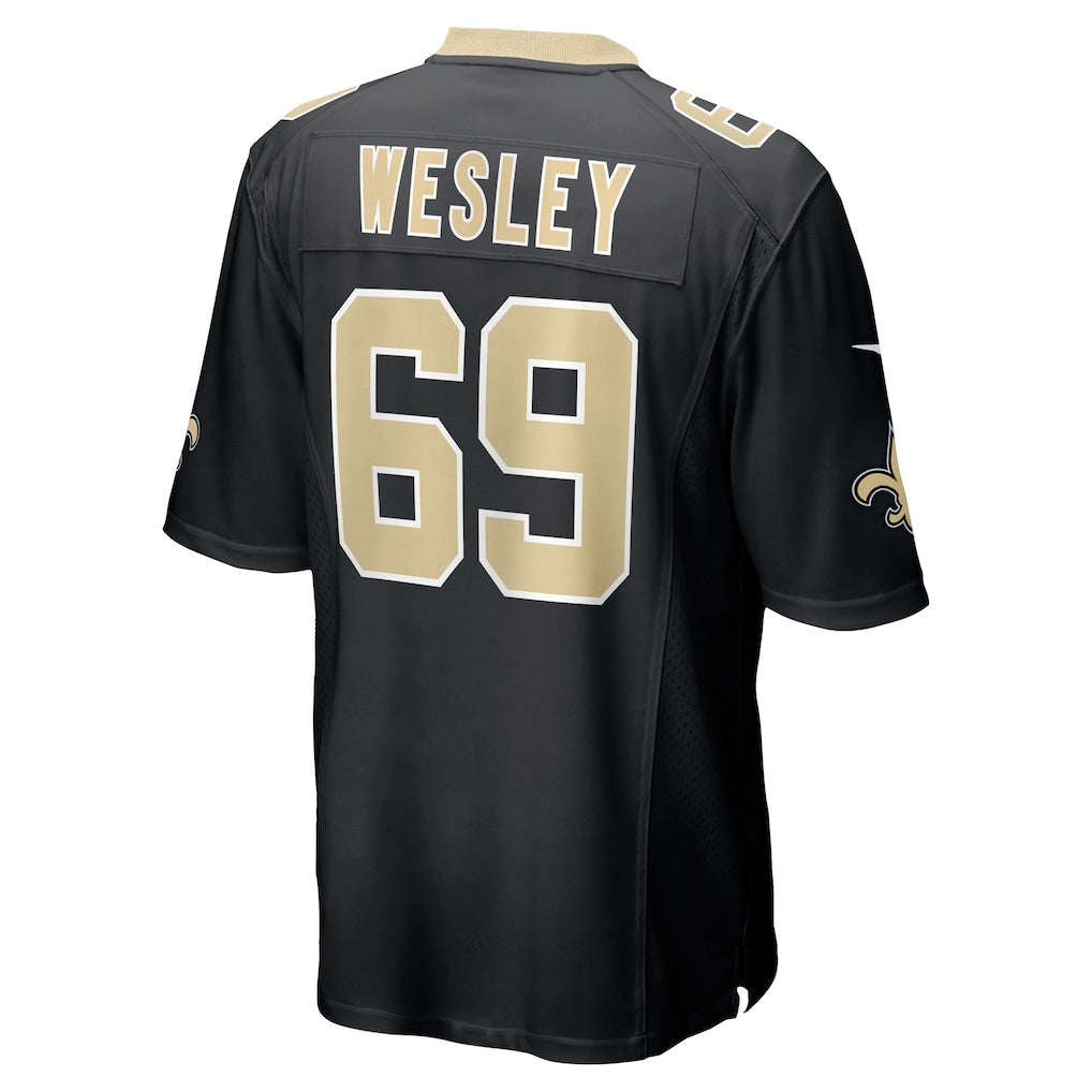 Qdoa NO.Saints #69 Barry Wesley Black Team Game Jersey