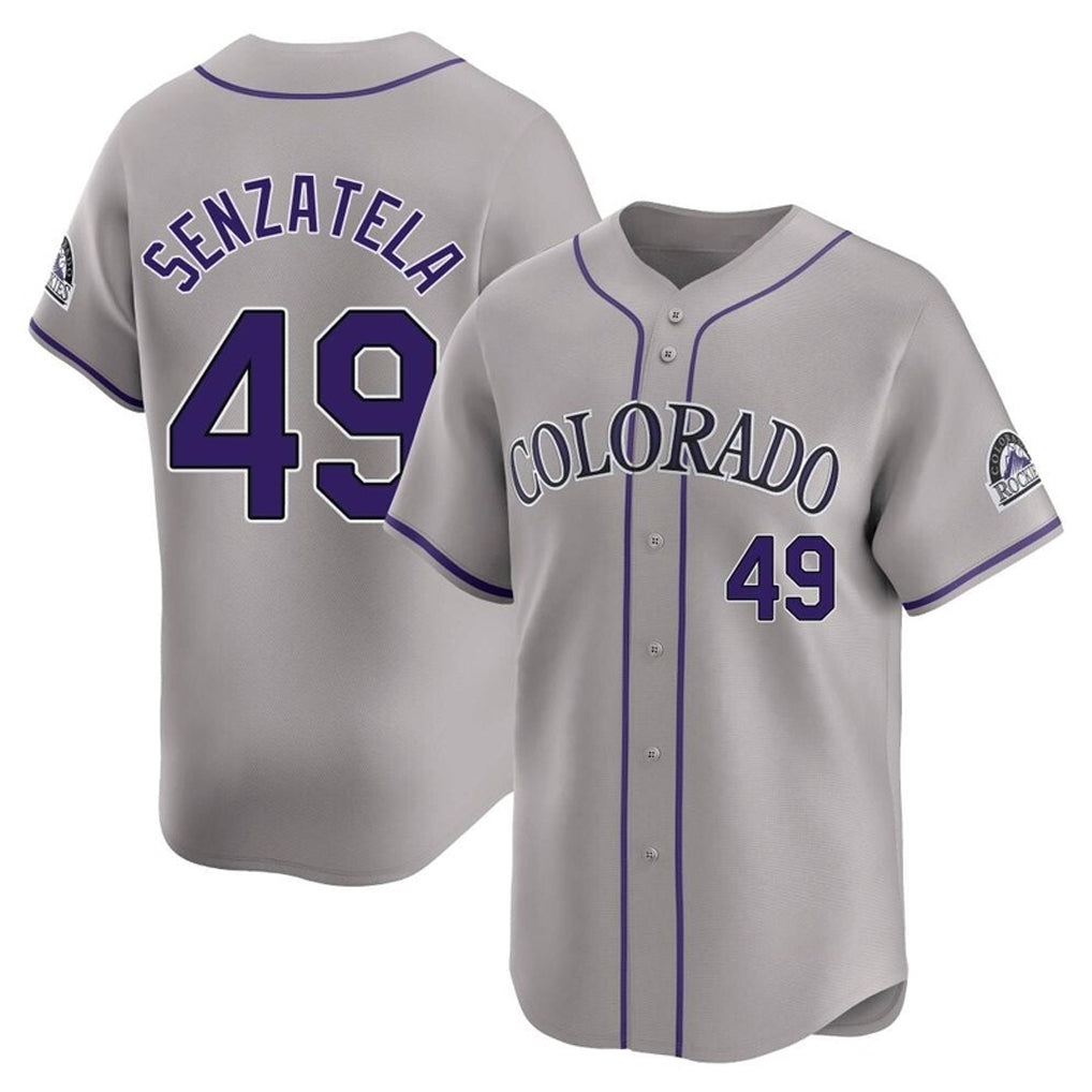 C.Rockies #49 Antonio Senzatela Player Gray Limited Home Qdoa Stitched Jerseys