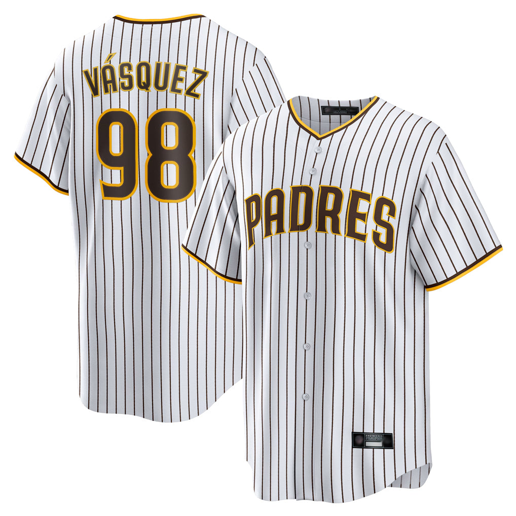 S.Diego Padres #98 Randy Vasquez Player White Home Game Qdoa Stitched Jerseys