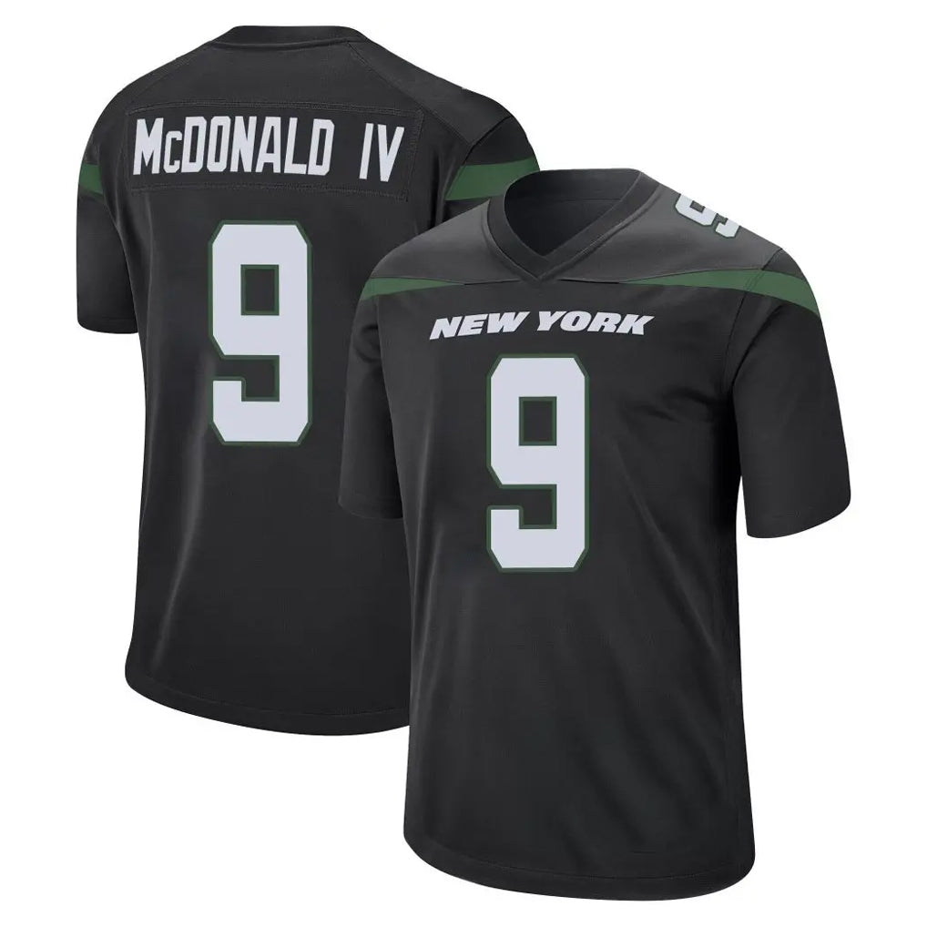 NY.Jets #9 Will McDonald IV Player Stealth Black Home Game Qdoa Stitched Jerseys