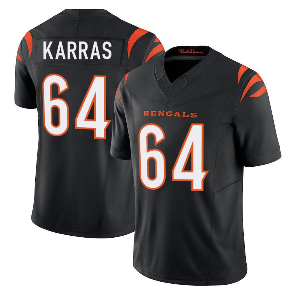 C.Bengals #64 Ted Karras Player Black Vapor F.U.S.E. Limited Home Game Qdoa Stitched Jerseys