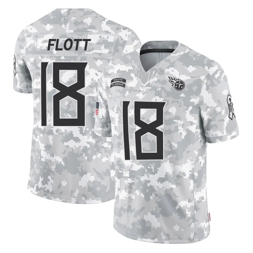 T.Titans #18 Cor'Dale Flott Player Arctic Camo Limited Salute to Service Home Game Qdoa Stitched Jerseys