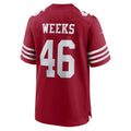 Qdoa SF.49ers #46 Jon Weeks Scarlet Team Game Jersey