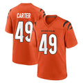 C.Bengals #49 Barrett Carter Player Orange Home Game Qdoa Stitched Jerseys