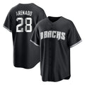 A.Diamondbacks #28 Nolan Arenado Player Black Game Home Qdoa Stitched Jerseys