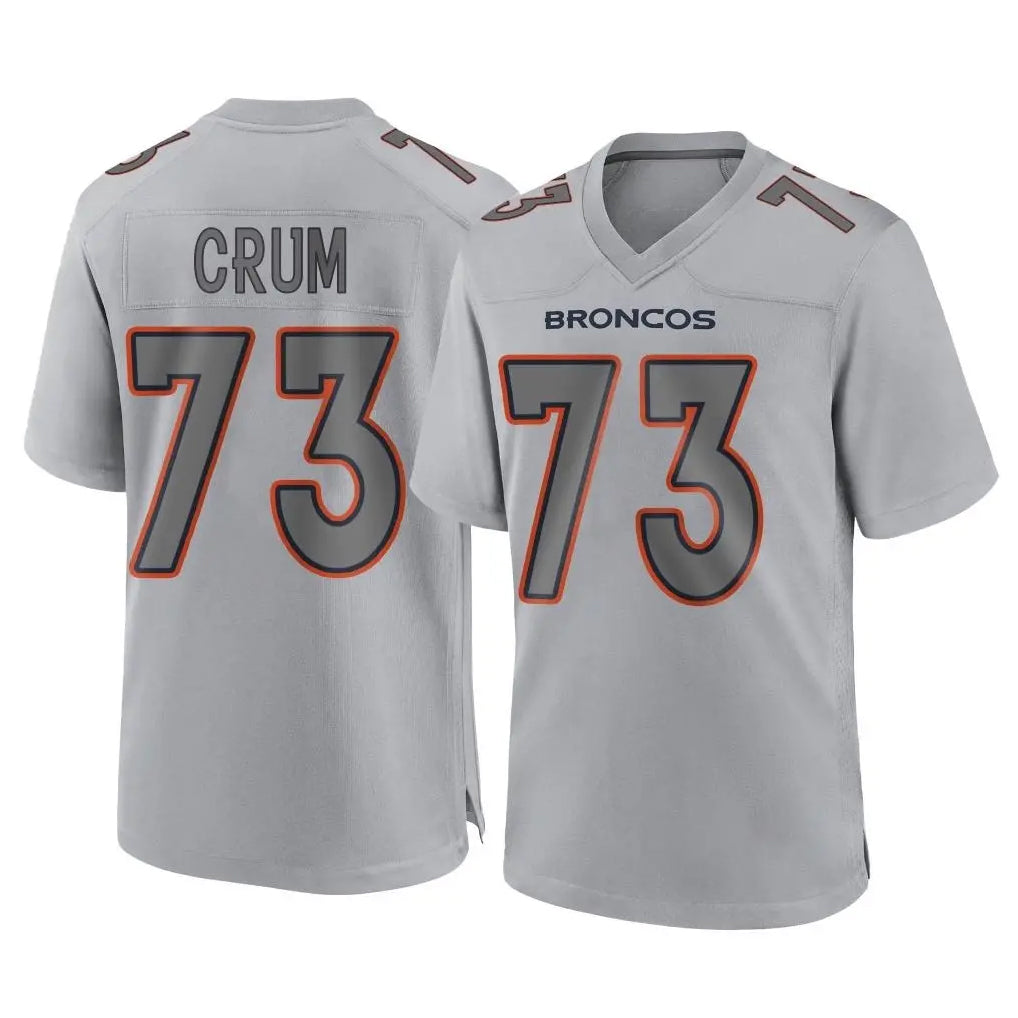 D.Broncos #73 Frank Crum Player Gray Atmosphere Fashion Limited Game Qdoa Stitched Jerseys