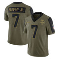 M.Vikings #7 Byron Murphy Jr. Player Olive Salute To Service Limited Game Qdoa Stitched Jerseys