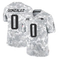 NE.Patriots #0 Christian Gonzalez Player Arctic Camo Salute To Service Limited Game Qdoa Stitched Jerseys