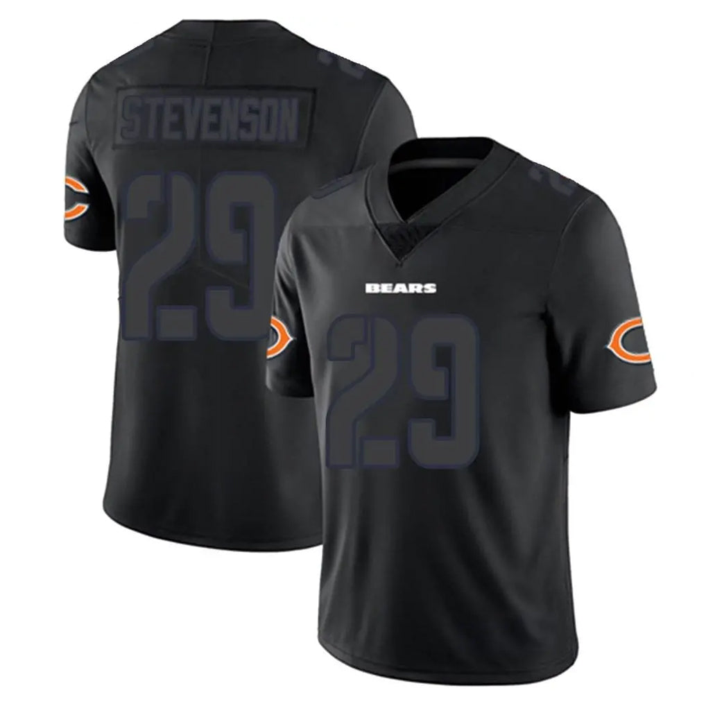 C.Bears #29 Tyrique Stevenson Player Black Impact Limited Game Qdoa Stitched Jerseys
