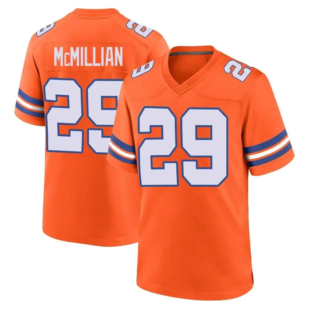 D.Broncos #29 Ja'Quan McMillian Player Orange Alternate Collection Throwback Game Qdoa Stitched Jerseys