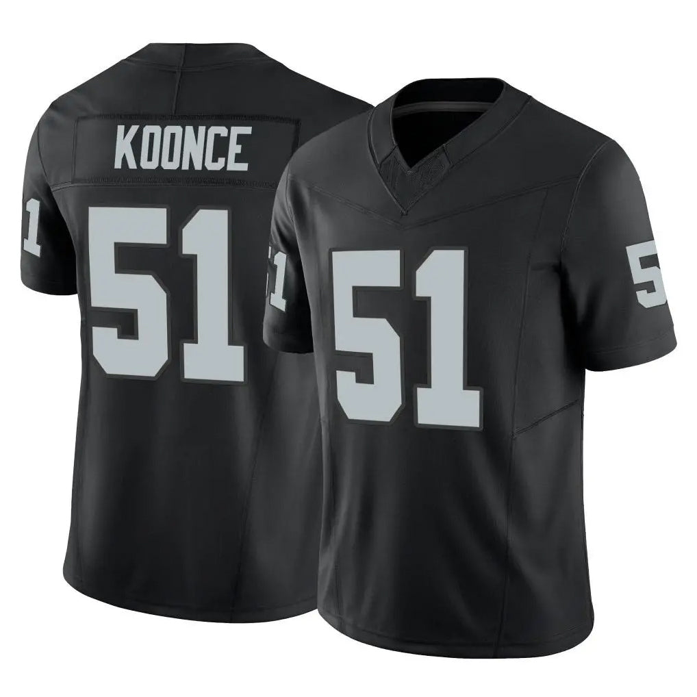 LV.Raiders #51 Malcolm Koonce Player Black Limited Vapor F.U.S.E. Home Game Qdoa Stitched Jerseys