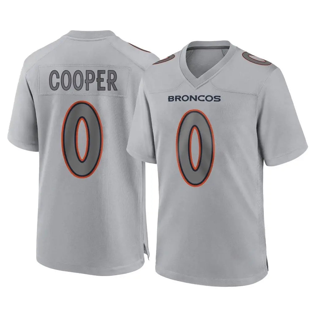 D.Broncos #0 Jonathon Cooper Player Gray Atmosphere Fashion Limited Game Qdoa Stitched Jerseys