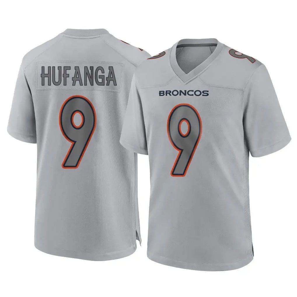 D.Broncos #9 Talanoa Hufanga Player Gray Atmosphere Fashion Limited Game Qdoa Stitched Jerseys