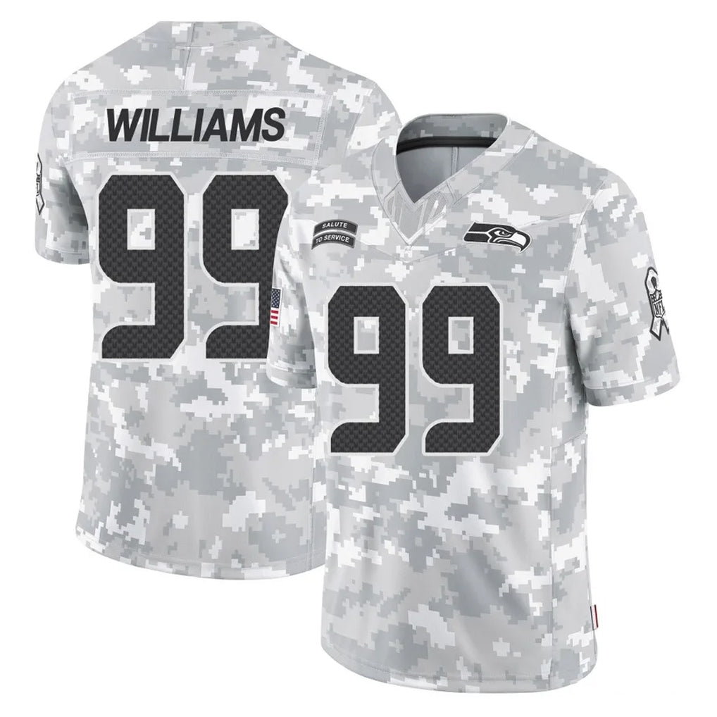 S.Seahawks #99 Leonard Williams Player Arctic Camo Limited Salute To Service Home Game Qdoa Stitched Jerseys
