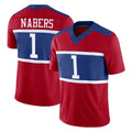 NY.Giants #1 Malik Nabers Player Red Century Vapor F.U.S.E. Home Game Qdoa Stitched Jerseys